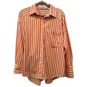 MAYE 100% Cotton Striped Button Down Shirt Business Casual Sz XL